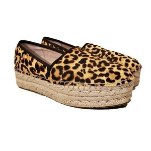 Steve Madden Alexia Platforms Animal Print Flat Wedge Espadrille Loafer 9.5